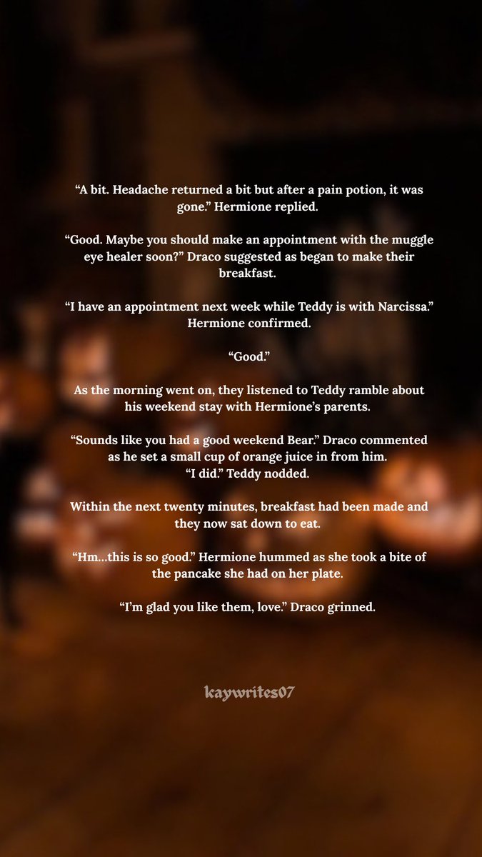 kaywrites07's tweet photo. Happy October!
This little prompt/series will feature a new alternate universe for our two favorite characters that I have been creating for a while now.
I give you, Day One: Waffles or Pancakes
#octoberprompts #dramione #dracoxhermione https://t.co/fVObvY5OG6