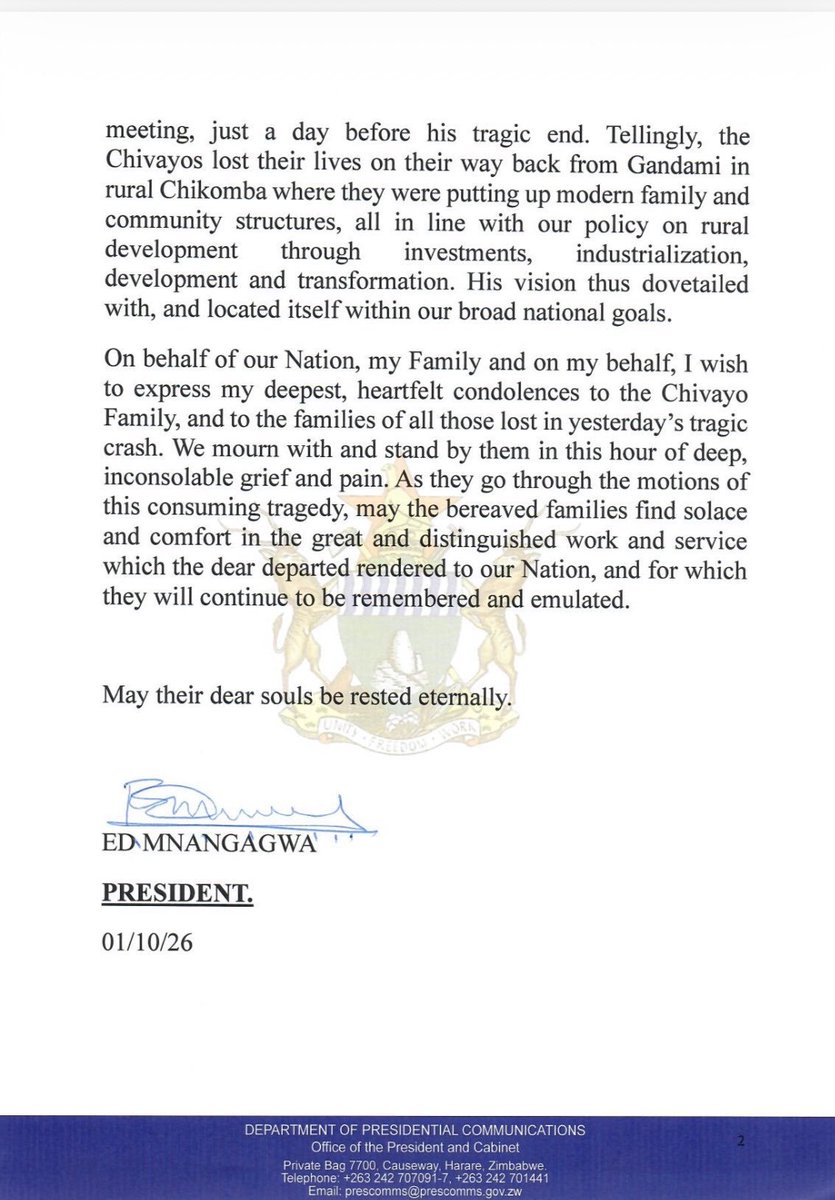 pachenanews's tweet photo. The late Wicknel Chivayo had a close relationship with President Emmerson Mnangagwa as seen by his unfettered access to him. In a condolence message to the Chivayo family,  Mnangagwa says he was left "personally numbed and in deep shock and grief." 
Kenyan president William Ruto also passed his condolences to Mnangagwa and the Chivayo family. He said; "Wicknell was a dear friend whose warmth touched many people. I will remember him  for his friendship, his energy and his deep conviction in the possibilities of our continent." 
Chivayo's proximity to power was seen in his social media posts beside presidents such as Cyril Ramaphosa, Yoweri Museveni (Uganda), Samia Suluhu Hassan (Tanzania), Bola Tinubu (Nigeria), Lazarus Chakwera (Malawi), Peter Mutharika (Malawi), William Ruto (Kenya) and King Mswati of Eswatini.