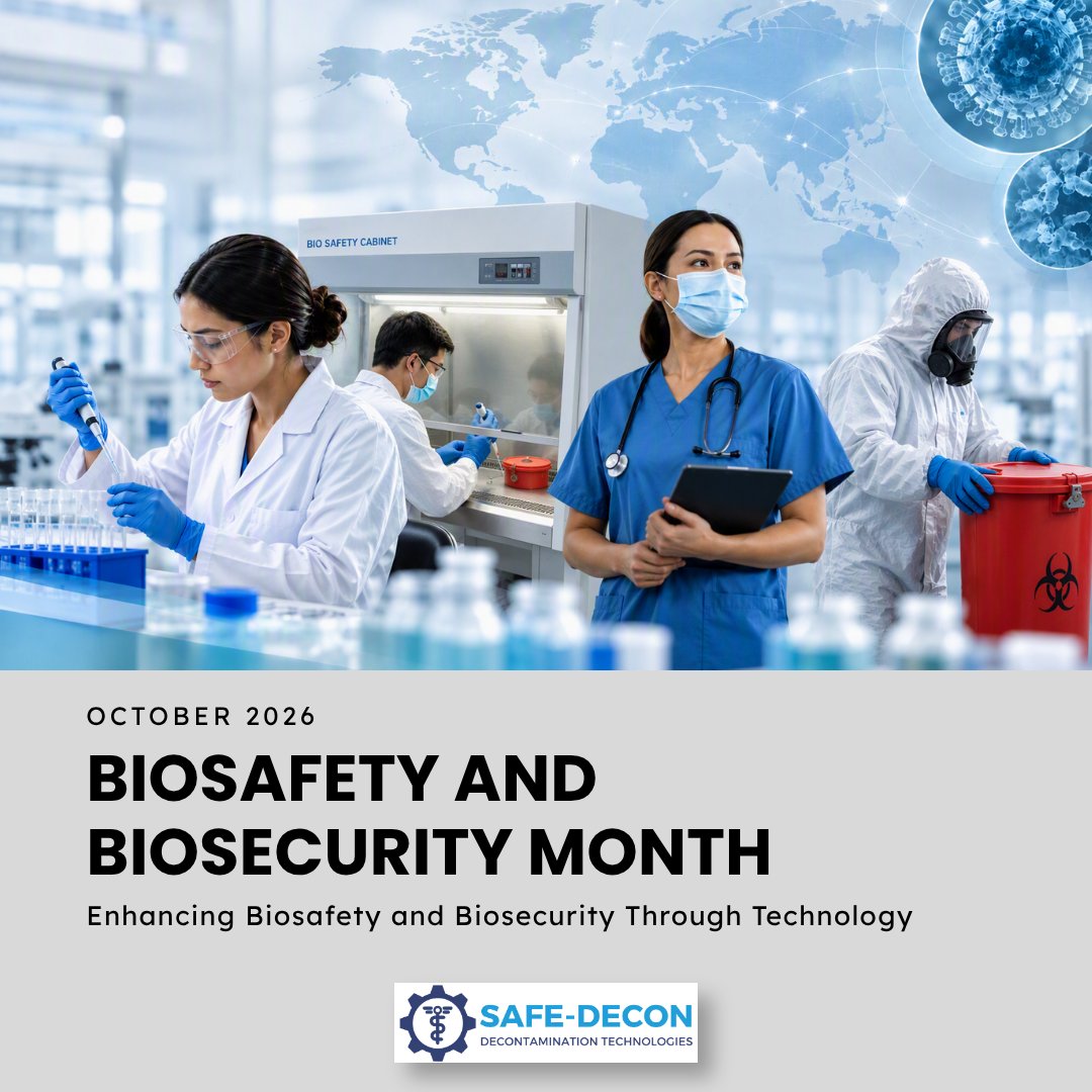 SafeDecon's tweet photo. October is Biosafety &amp; Biosecurity Month

Together, let's promote a culture of biosafety, biosecurity, and responsible biological risk management.

#BiosafetyMonth #Biosecurity #Biosafety #InfectionControl https://t.co/C3RbVl9R2G