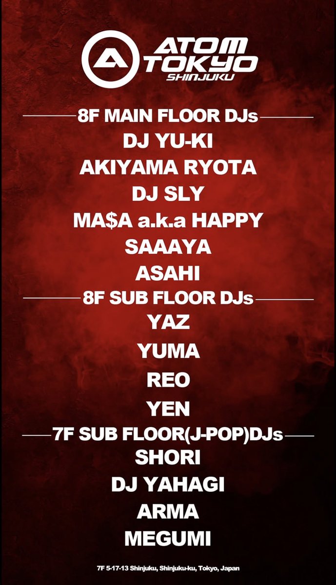 CLUB89429415's tweet photo. 📍 위치 : 신주쿠
🪩 클럽 : ATOM SHINJUKU
🎶 장르 : All Mix

게스트 할인 또는 VIP 테이블을 원하시는 분은 연락 주세요!

DM은 확인이 늦을 수 있으니
카카오톡으로 문의해 주세요!

#나이트라이프 #나이트클럽 #클럽
#도쿄나이트라이프 #일본클럽 #신주쿠클럽
shinjuku nightlife nightclub https://t.co/5EwX3uCUkS