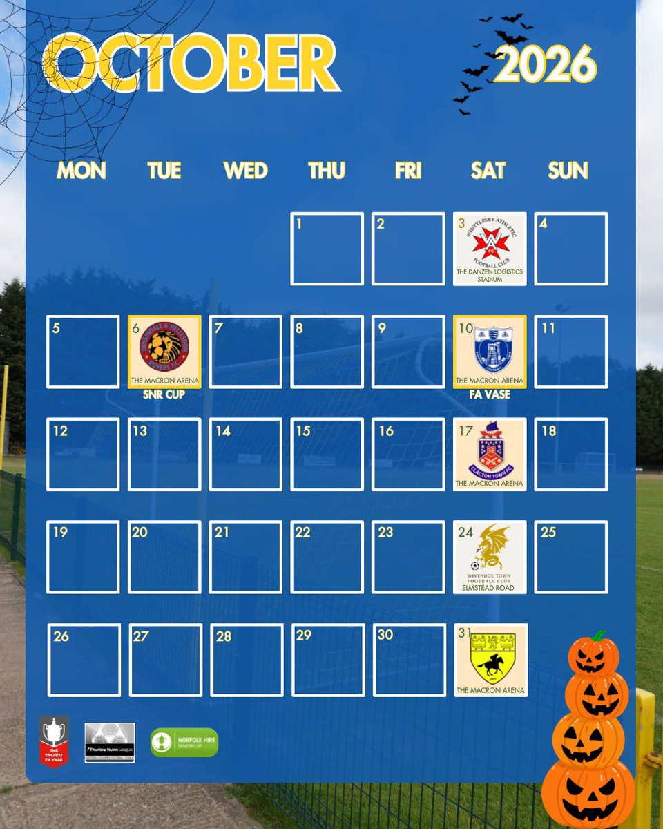 NorwichUnitedFC's tweet photo. After a positive September for the Planters, we look to continue our strong form into October.
A busy fixture list lines us up with two big cup fixtures, the Norfolk senior cup and the FA vase.
#UTP💛💙 https://t.co/3Ei9iwIDqH
