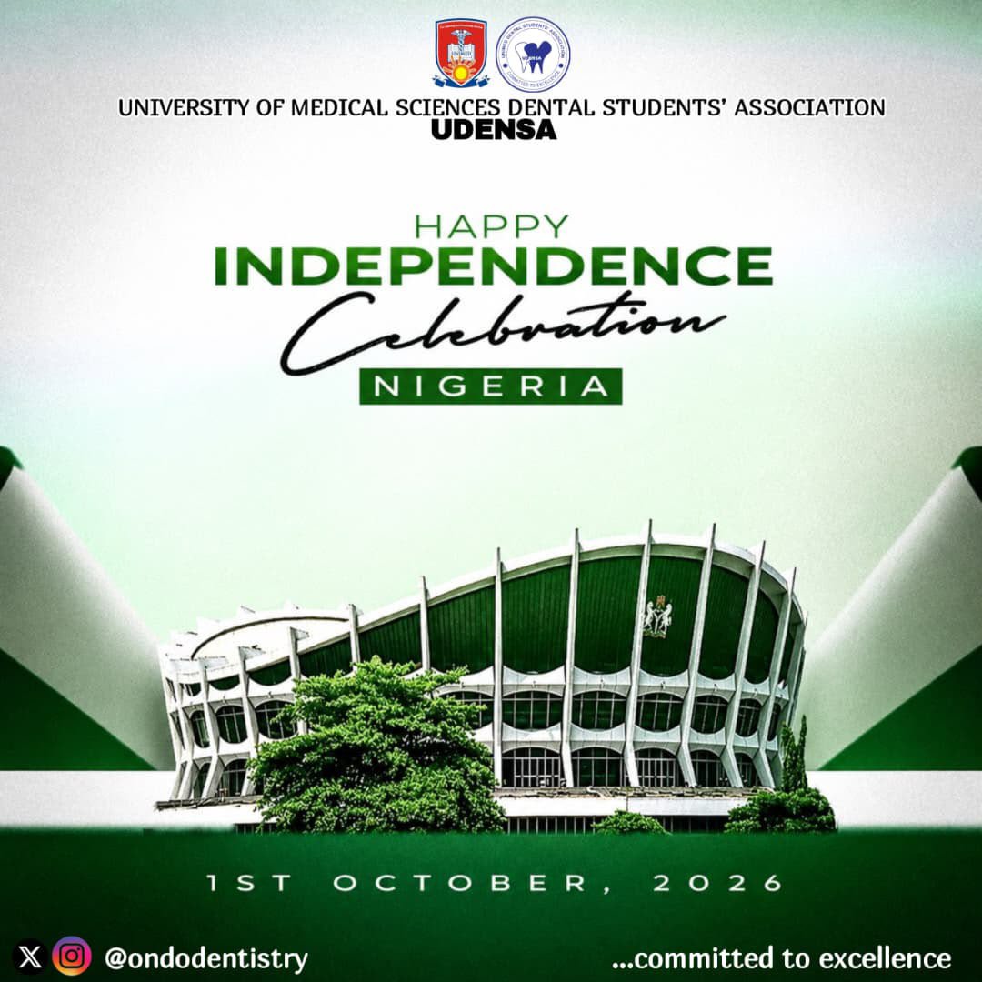 ondodentistry's tweet photo. Happy New Month and Happy Independence Day to us all.
Love, UDENSA🇳🇬🫶🏾 https://t.co/99cVN4bUZb