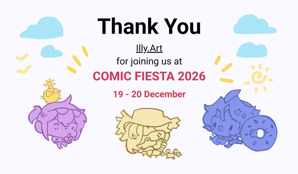 illytto's tweet photo. My last and final 2026 event! See youu ๐ซถ #comicfiesta https://t.co/pCsteFCbWw