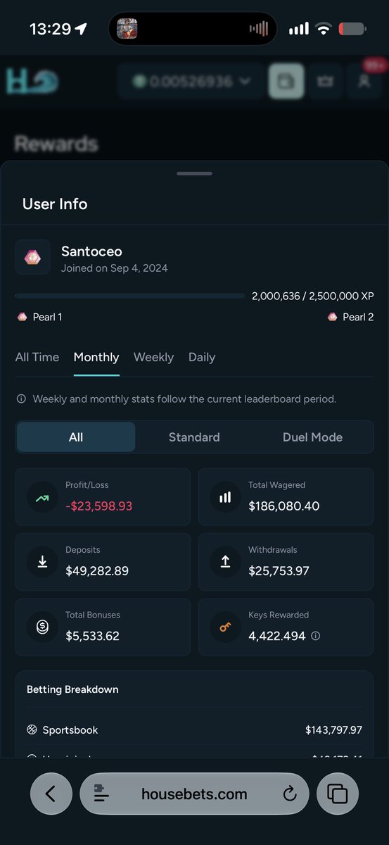 SCole8mts's tweet photo. Username @ SANTOCEO

-23k and 186k wager, 50% rake back 50% lossback https://t.co/OPYj0ZeqzA