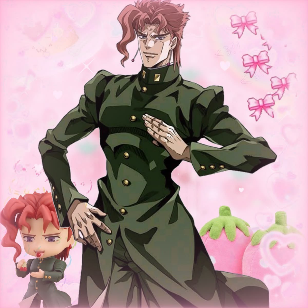 hatcryc's tweet photo. hello kinda nervous first #jojoselfieday breaking news I am actually kakyoin noriaki irl guys https://t.co/XRbnmNg0zH