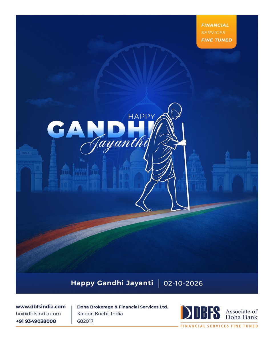 DbfsGroup's tweet photo. Let us remember Mahatma Gandhi and the values of truth, peace, and non-violence that continue to inspire generations. His life and teachings remind us of the power of simplicity, compassion, and unity.

Happy Gandhi Jayanti! https://t.co/AzQ0adqTqb