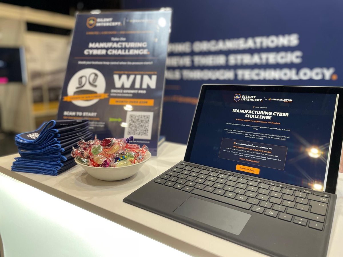shacktech's tweet photo. How would you respond if a cyber incident started unfolding in your manufacturing business?   

That’s the question we’ve been putting to visitors at the Manufacturing &amp; Supply Chain Conference &amp; Exhibition today with our Manufacturing Cyber Challenge.  

📍 Stand F13  

#SMSC26 https://t.co/g4Ej3JJIBl