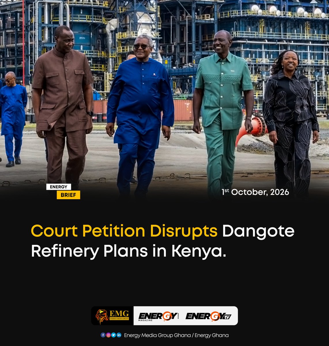_EnergyGhana's tweet photo. Plans for Dangote Industries’ proposed 15-billion-dollar refinery in Lamu, Kenya, face uncertainty following a court petition by 133 residents claiming ancestral rights over the project site. Read more https://t.co/ELox5mDbgy https://t.co/SC03dxw2yn
