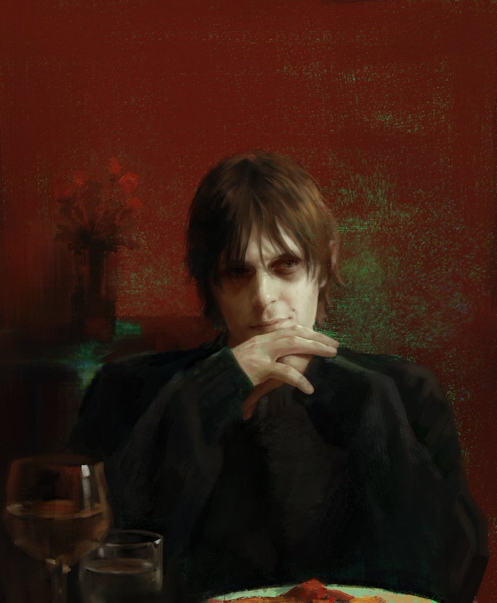 ilumili_i's tweet photo. finished this piece, Norman in Dark Harbor. wanted to keep that quiet tension. https://t.co/2zNQpybz3s