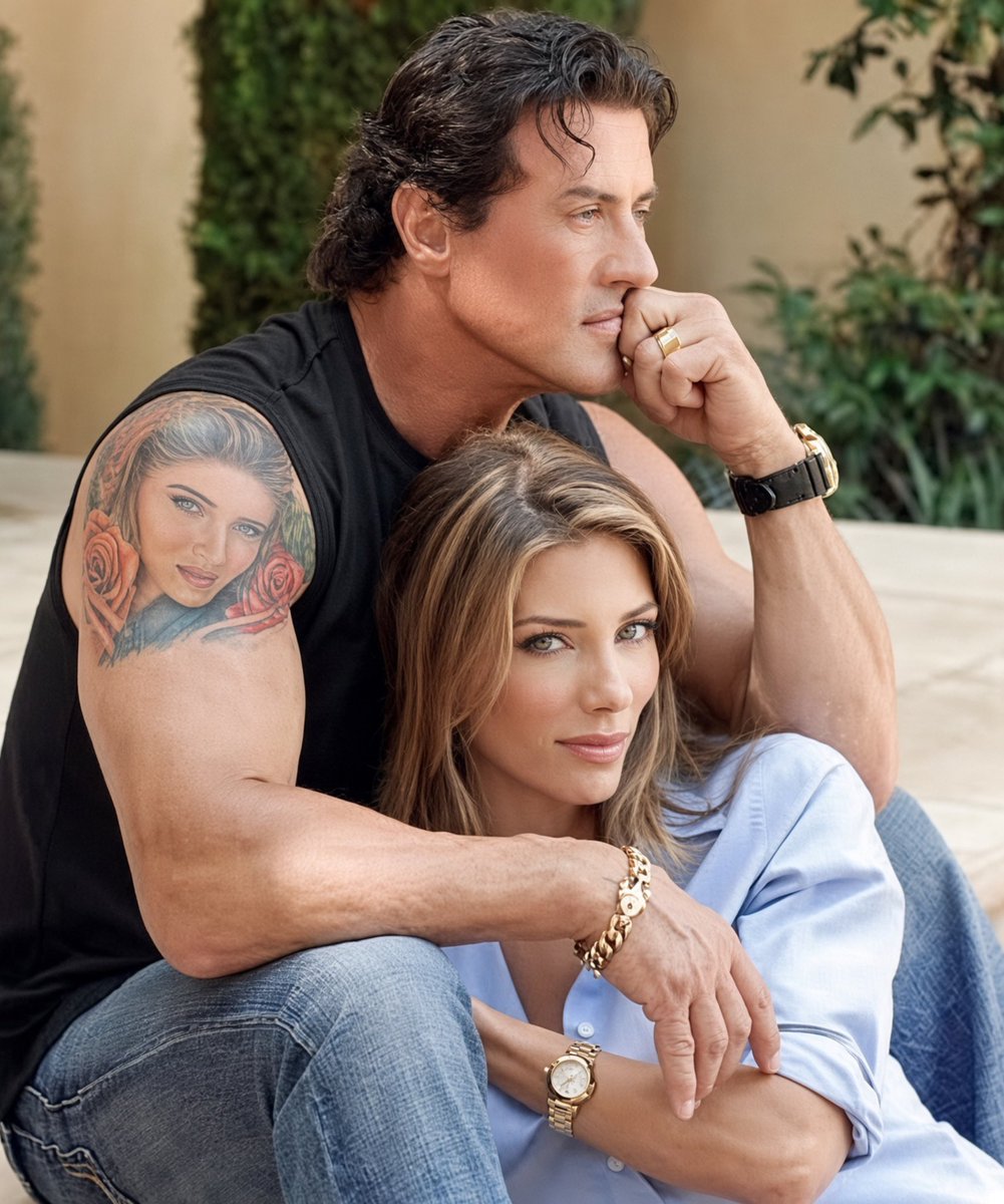 Hisomtheboat's tweet photo. In August 2022, Sylvester Stallone covered his tattoo of wife Jennifer Flavin with a tattoo of a dog https://t.co/QYrTOuShvc