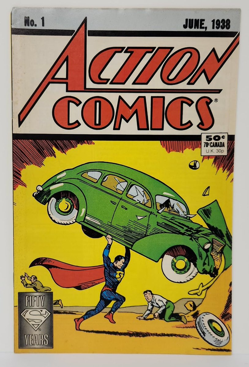 RobMessick's tweet photo. Action Comics 1. June 1938, but was actually released on April 18th. Images from a recent collection, The original, a reprint, and a B&W version used for a reprint.
@DCComics @DCOfficial @Superman
#JoeShuster #DCComics #ActionComics
@JamesGunn @ActionComics https://t.co/5qMqdPdMF7