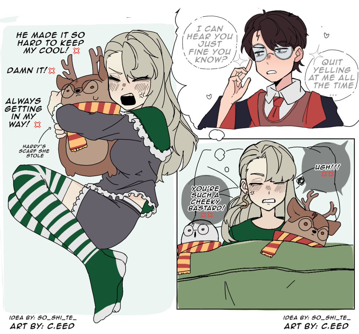 custardseeks's tweet photo. Fem draco's moment in the bedroom (after Harry asked her out to the ball)

Idea by: @So_shi_te_ 
Art by: @custardseeks https://t.co/3Tvhbjt2KW