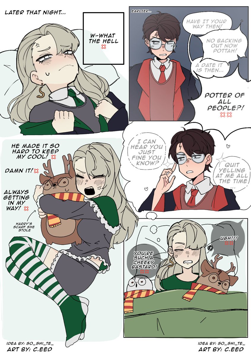 custardseeks's tweet photo. Fem draco's moment in the bedroom (after Harry asked her out to the ball)

Idea by: @So_shi_te_ 
Art by: @custardseeks https://t.co/3Tvhbjt2KW