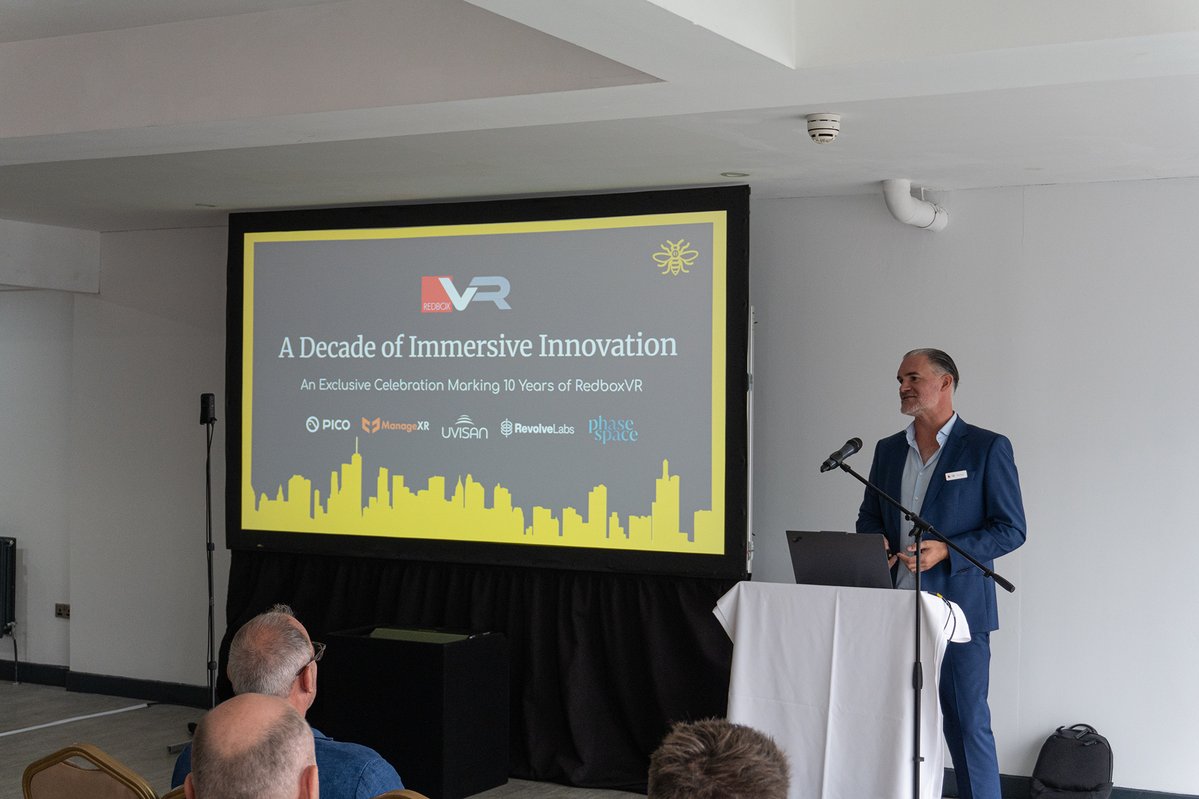 redboxxr's tweet photo. RedboxXR's 10th Anniversary &amp; Brand Evolution! 🎉

On Tuesday, the team hosted our 10th Anniversary event in Manchester. It was amazing to see everything we’d worked on come together and to hear so much positive feedback afterwards. Thanks to everyone who attended! https://t.co/RHMz9eeBgt