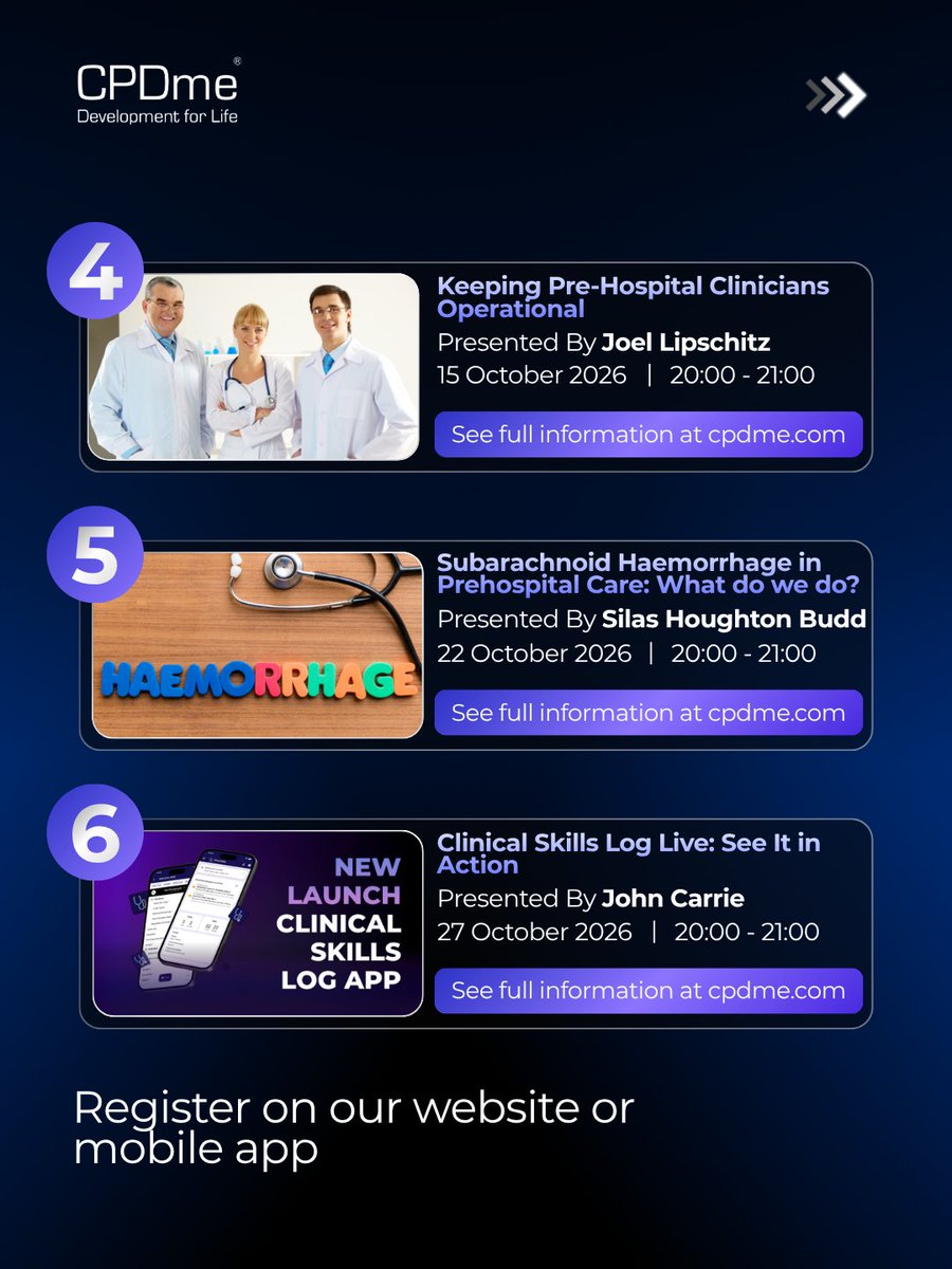 cpdme's tweet photo. 🔔 October Live Webinars | Full Schedule

Six live sessions, six expert speakers and a full month of learning to record in your CPD portfolio.

👉 Register now

🔗 https://t.co/iaxiwSwkvW
📞 +44 1254 943159
📧 team@cpdme.com

#CPDMEWEBINAR #CPDme #CPDMadeSimple #LiveWebinar https://t.co/18wscCYPt7