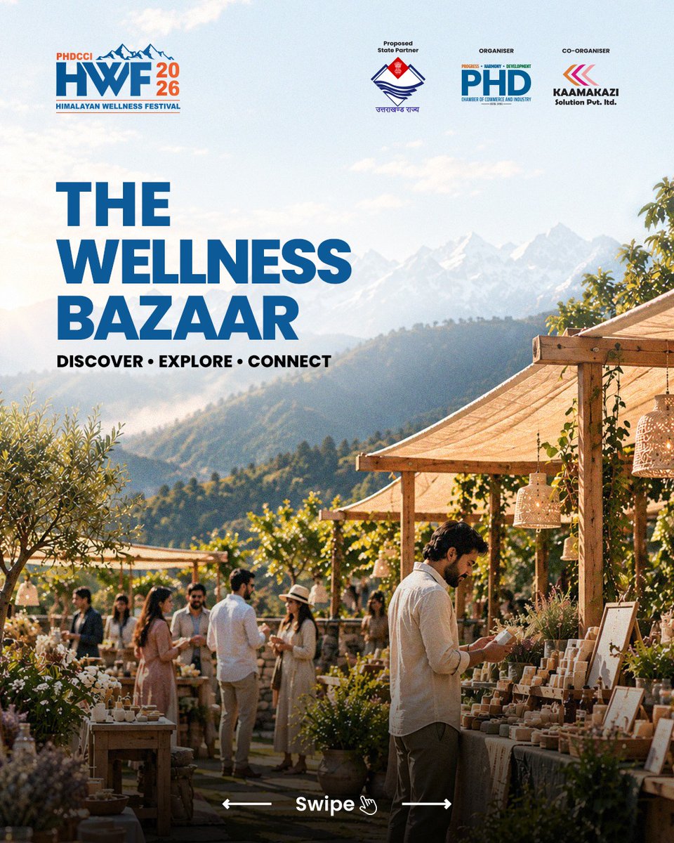 HimalayanWell's tweet photo. What if your next escape was an escape back to you?

Book Your Space Today.

📞 For more details: +91 93352 00736
🌐 https://t.co/nLlEWH1d0J

 #HWF2026 #HimalayanWellnessFestival #PHDCCI #WellnessBazaar #YogaAndMeditation #SoundHealing #EnergyHealing #DrumCircle #Uttarakhand https://t.co/kyI6pVtmVQ