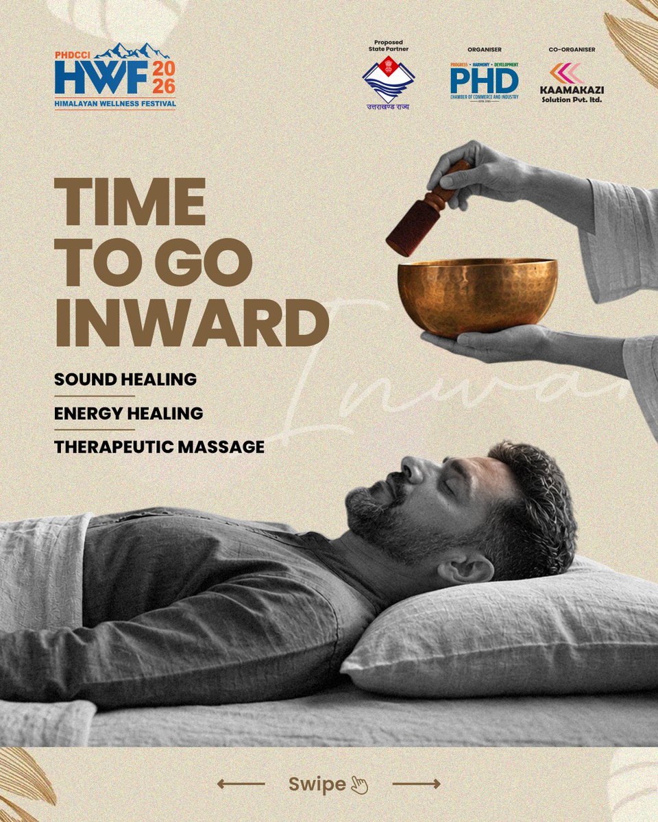 HimalayanWell's tweet photo. What if your next escape was an escape back to you?

Book Your Space Today.

📞 For more details: +91 93352 00736
🌐 https://t.co/nLlEWH1d0J

 #HWF2026 #HimalayanWellnessFestival #PHDCCI #WellnessBazaar #YogaAndMeditation #SoundHealing #EnergyHealing #DrumCircle #Uttarakhand https://t.co/kyI6pVtmVQ