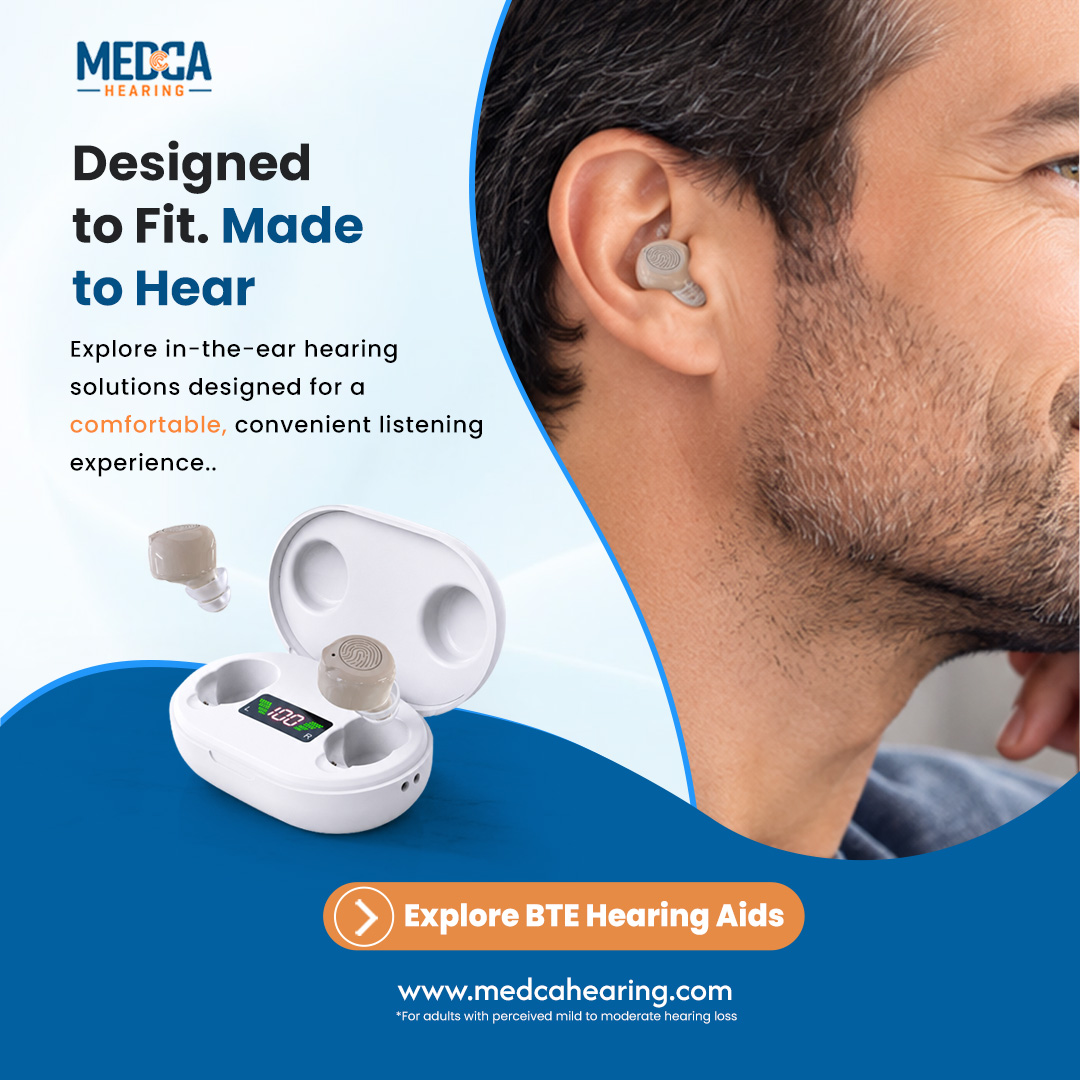 MedcaHearing's tweet photo. Looking for a discreet hearing solution? 

In-the-ear hearing aids offer a comfortable, ear-level design to help you stay connected to the sounds that matter.

Shop hearing aids: https://t.co/aJYoxcROnO

#medcahearing #hearingaids #hearingaid #hearinghealth #hearingcare https://t.co/LTXxmZzKfb