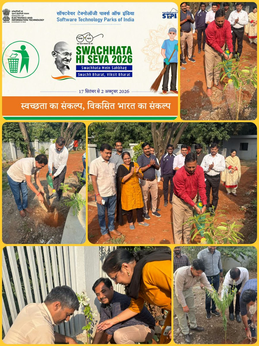 STPIPune's tweet photo. As part of #SwachhtaPakhwada2026, STPI-Pune organized a plantation drive at office premises to foster the green initiative and promote sustainable practices.

#SwachhtaHiSeva #SwachhBharatMission #STPIINDIA

@AshwiniVaishnaw @JitinPrasada
@GoI_MeitY @SecretaryMEITY https://t.co/seSRR5SGLJ