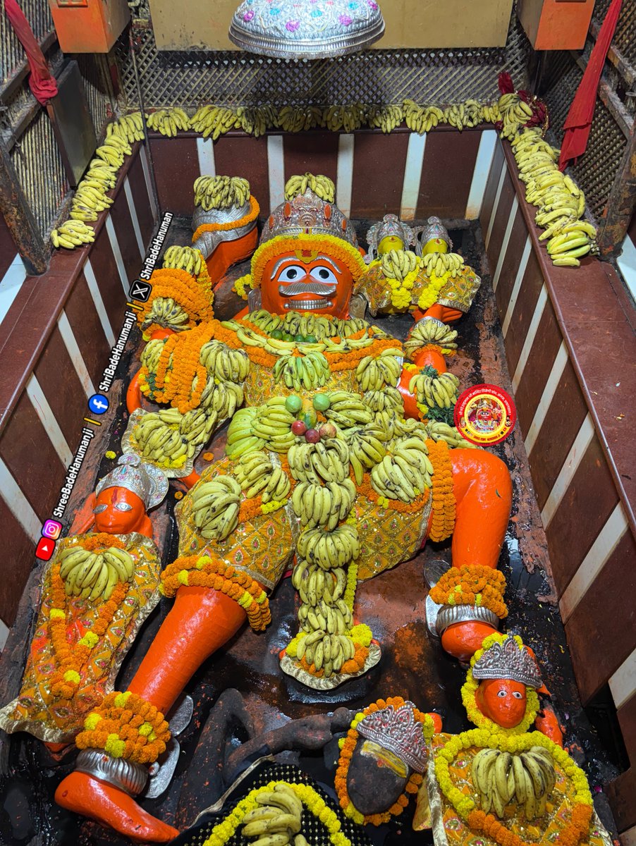 ShriBadeHanuman's tweet photo. आज दिनांक 01/10/2026 दिन गुरुवार को श्री बड़े हनुमान जी महाराज के श्रृंगार आरती दर्शन https://t.co/ogkZnPC5Ji