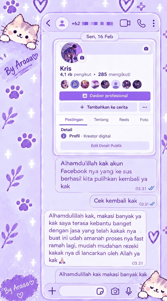 barietf's tweet photo. Sadap WhatsAp &amp; Lacak lokasi 🛍️.⊹౨ৎ˚⟡💜

✧˚ Jasa Pemulihan Akun
- instagram, tiktok, whatsapp, line, facebook, x, gmail, telegram dan lain”

✧˚ Jasa Hapus Akun
- facebook, tiktok, instagram, line, whatsapp, twitt / x, dan lain”

Konsultasi ? Silahkan klik wa di bio ya જ⁀➴♡ https://t.co/fYpSIqyFcU