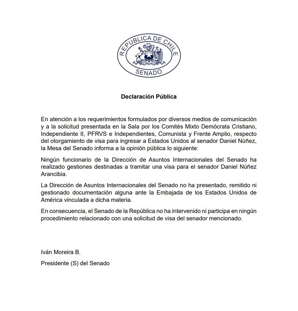 MatiasBellolio's tweet photo. El Comunismo es una completa mentira‼️
Vuelco en presunta denegación de viaje: Mesa de la Cámara Alta informa que nunca se solicitó a EE.UU. visa para el senador @daniel_nunez_a 
Un conspiranoico incapaz de pedir perdón.
Bien @USAmbCL 
Ojalá sea llevado a la comisión de ética… https://t.co/PnwUSrudKc