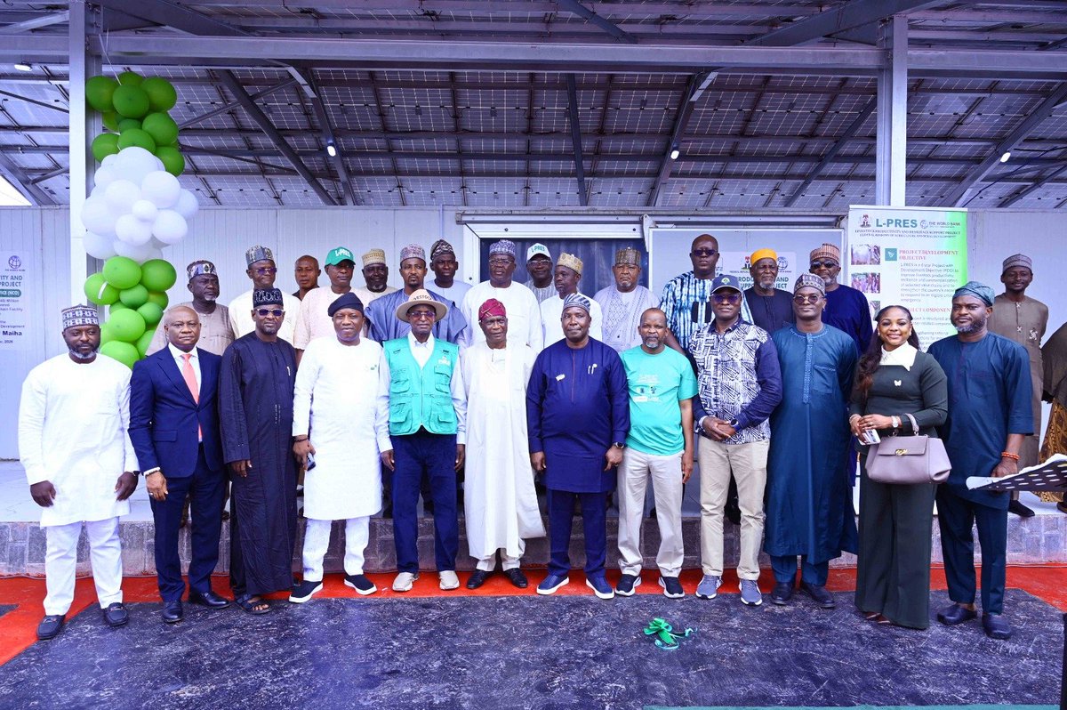 lagosagric1's tweet photo. The Minister of Livestock Development, Hon. Idi Mukhtar Maiha, alongside the Special Adviser to the Governor on Agriculture and Food Systems, Dr. Oluwarotimi Fashola, and the P/S, Mr. @auduef , at the  Livestock Productivity and Resilience Support Project (L-PRES) ... https://t.co/OVKn3xPq30