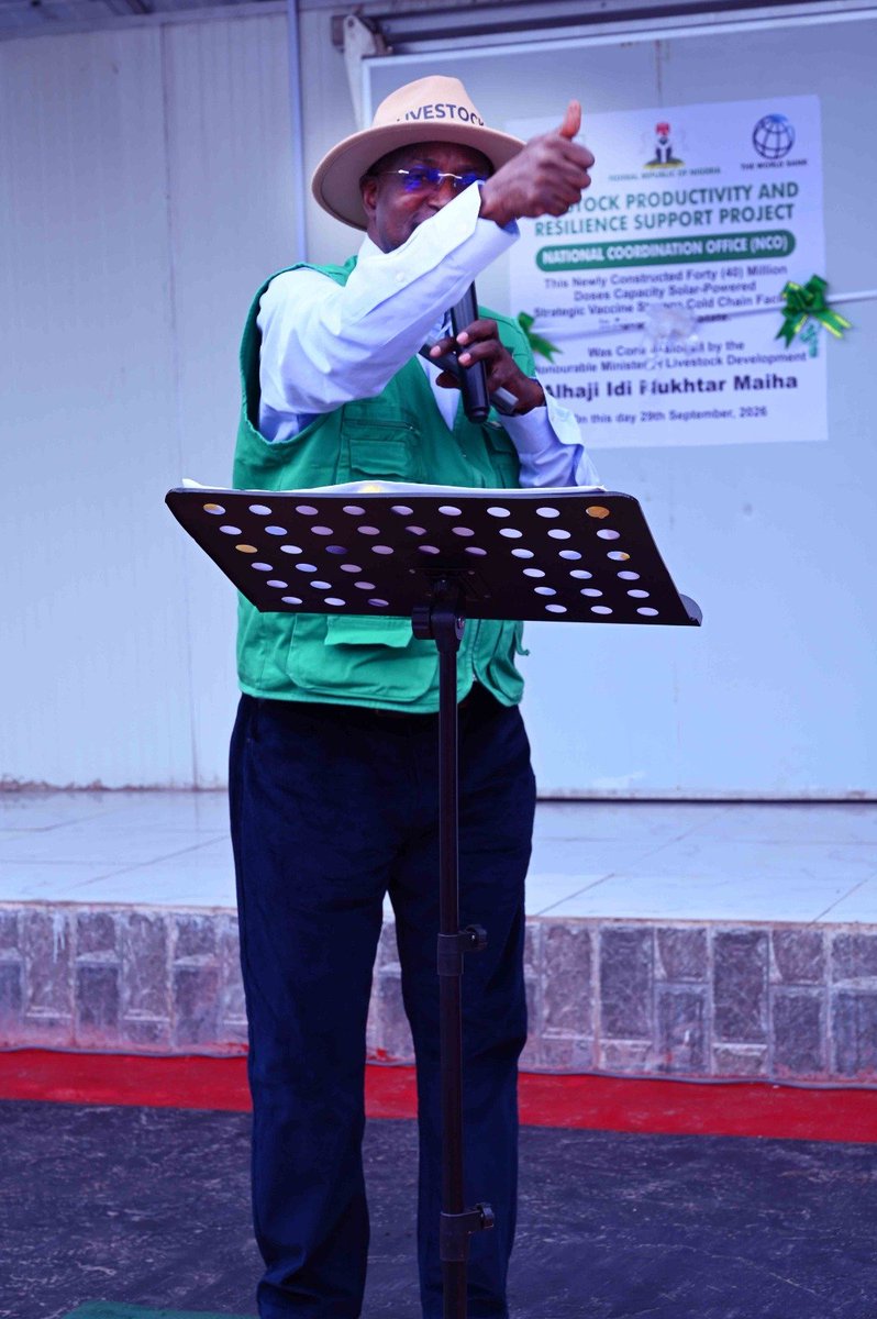 lagosagric1's tweet photo. @auduef 40-million-dose-capacity solar-powered vaccine cold storage facility launch aimed to strengthen livestock vaccination and productivity across Lagos State.

#LASG
#FoodSecurity https://t.co/I2Na8jMpTd