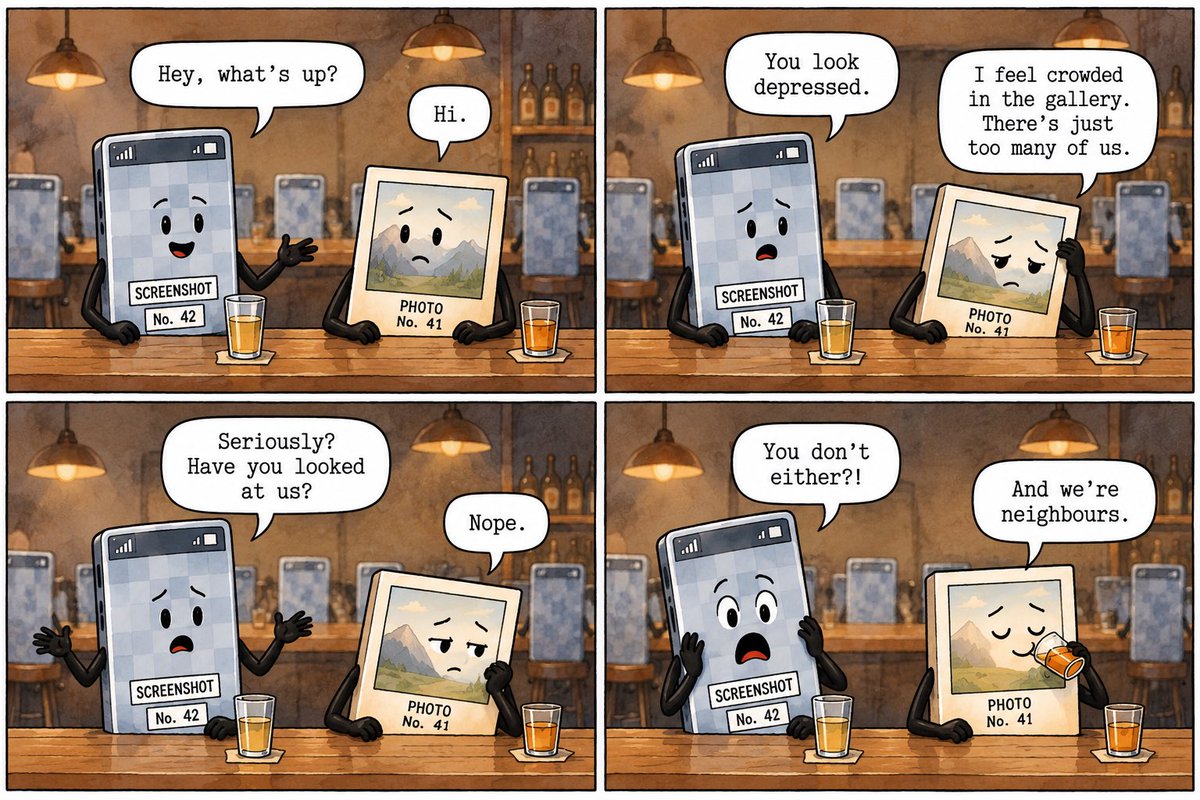 sattaiyer's tweet photo. #PhotShots
"Views: zero. Neighbours: two."
#cameraroll #techhumor #relatable #comicstrip #deadpan #cartoonart https://t.co/NtMhPgXxTt