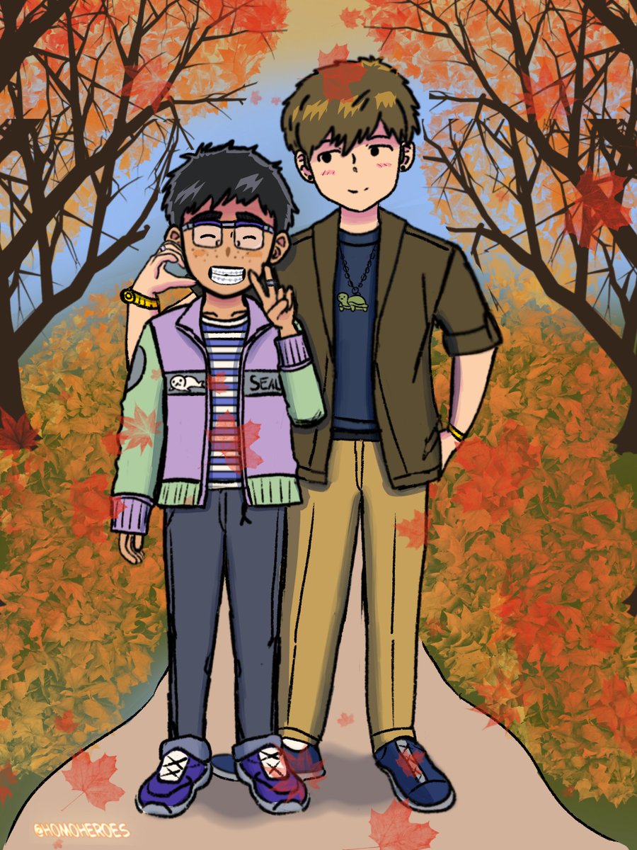 HomoHeroes's tweet photo. Day one of #gfininktober! Fall (I probably won't do all days), but anyway, WOW, so finally MukaiMori from me! Look at themmmm and bask lol #MukaiMori #goforitnakamura https://t.co/vtlgKrmHf1