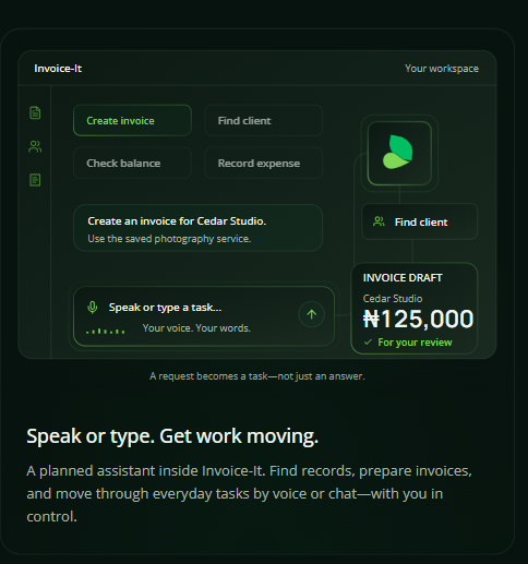 penuel_dem's tweet photo. invoice-it future Ai agent advertisement in landing page!

still building... https://t.co/GbqDP9AKyy