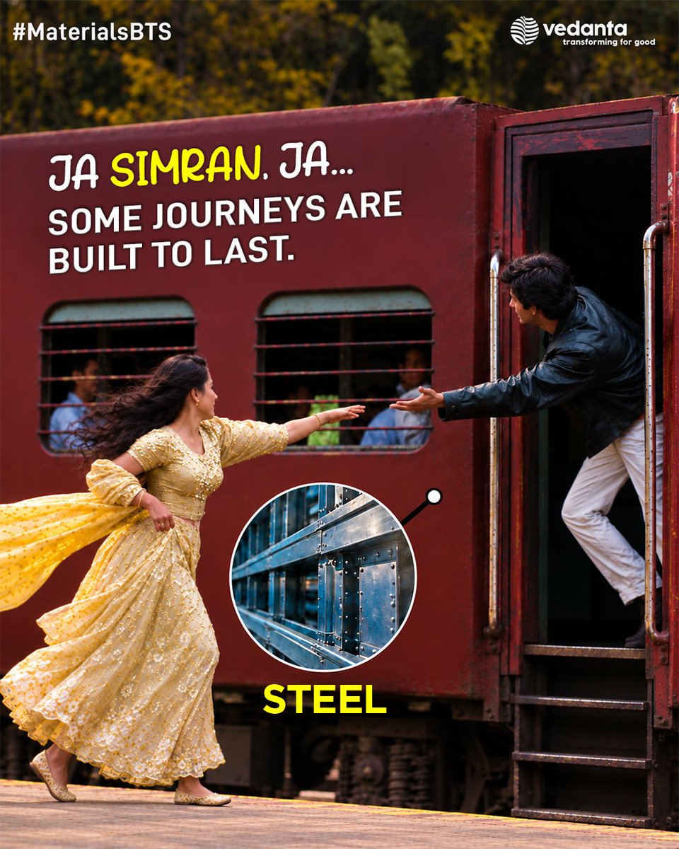 Vedanta_Group's tweet photo. Well, bade bade journeys mein aisi chhoti chhoti details matter karti hain. 😉
Consider this our #MaterialsBTS of an all-time classic.
@V_I_S_L
#Vedanta #DDLJ #Steel #DeshKiZarooratonKeLiye #TransformingForGood https://t.co/JBb1OplyQ3