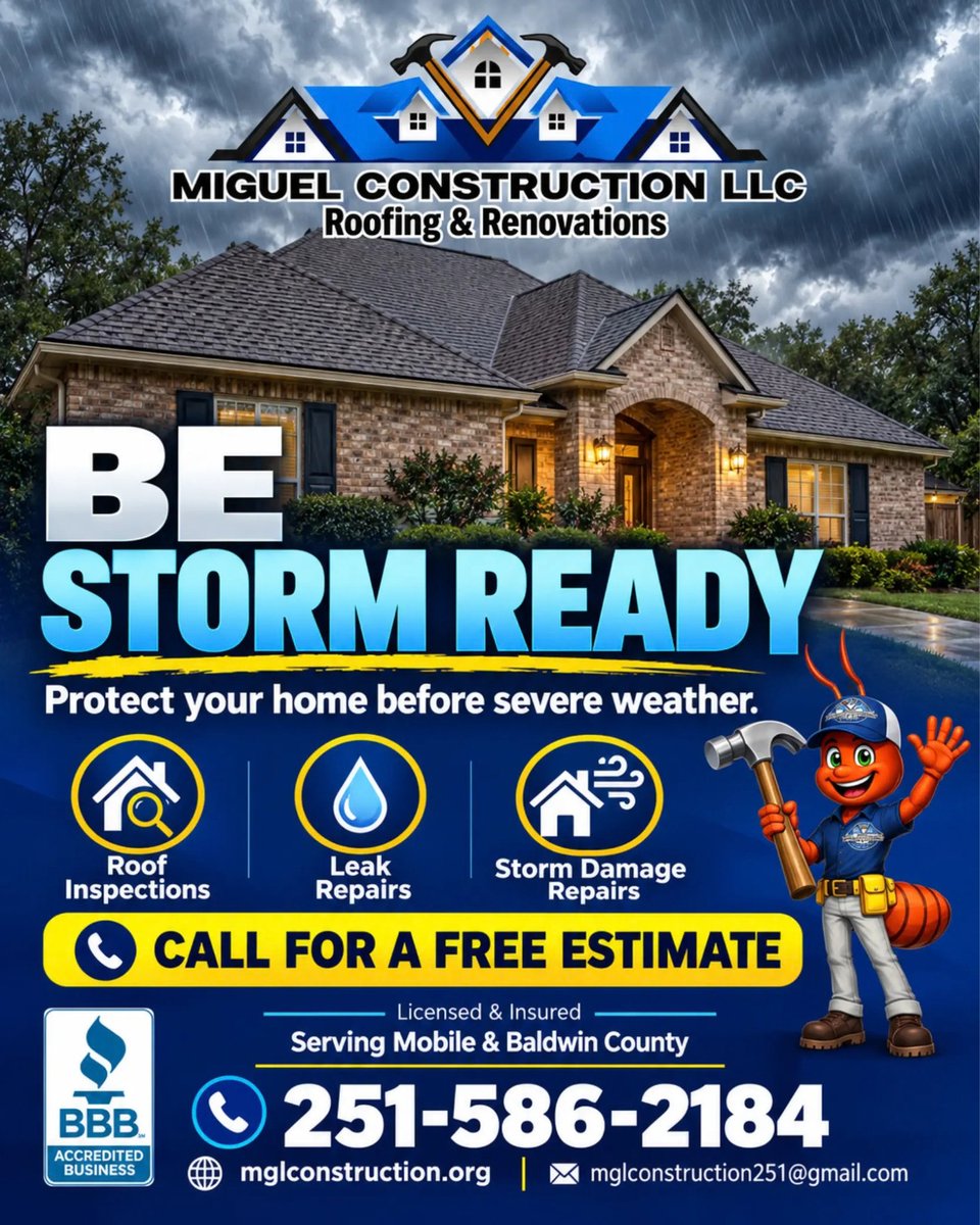 constructionmgl's tweet photo. 🔎 Schedule your FREE roof estimate today!

Miguel Construction LLC provides:
✅ Roof Inspections
✅ Roof Repairs &amp; Leak Repairs
✅ Roof Replacements
✅ Storm Damage Repairs
✅ Residential &amp; Commercial Roofing
#fypシ゚viralシfypシ゚ https://t.co/zQJrvyyeEu