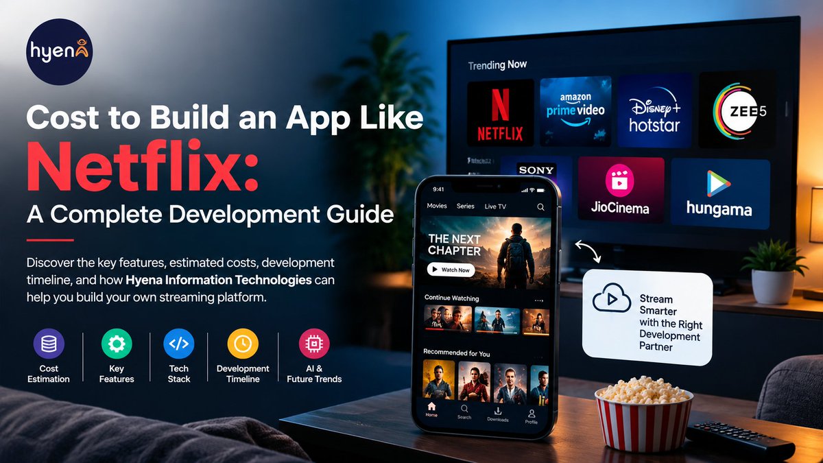 Saipriyareddii's tweet photo. 🎬 Want to build an app like Netflix? 
Explore the key features, development costs, tech stack, and timeline to launch your own streaming platform with Hyena Information Technologies!

Visit:https://t.co/9bCtUTBUJO
📞 +1-571-723-0339 | 📧 sales@hyena.ai

#Netflix #AppDevelopment https://t.co/BaPZpJwvZv