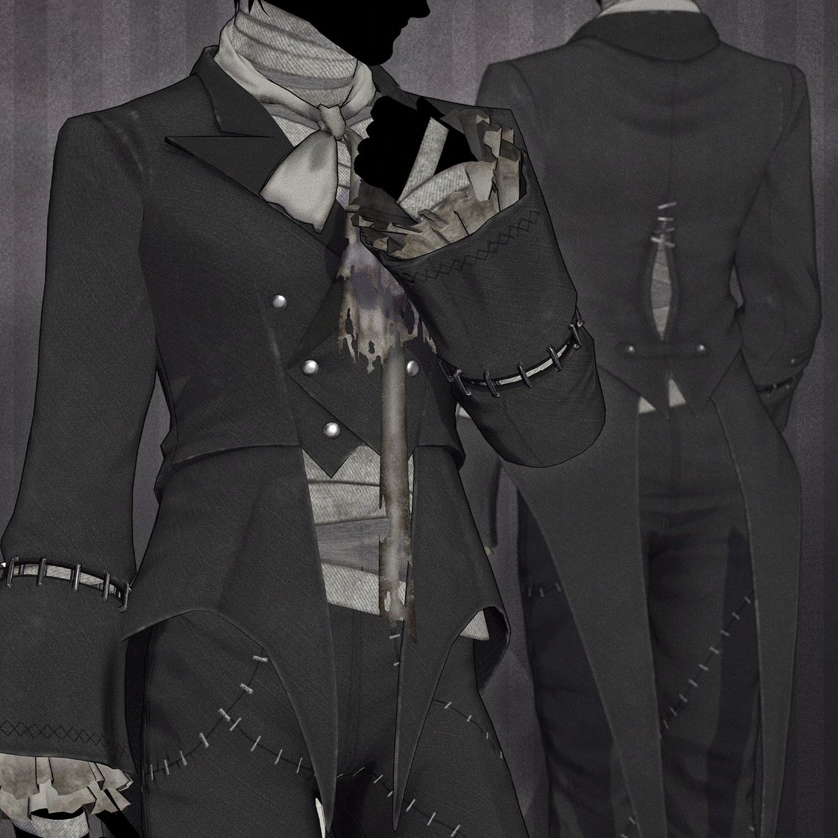 i_16Ya8's tweet photo. メタクリさんで出す新作衣装も制作中です
ハロウィンの時期に似合いそうなフォーマルスタイル
#クリエイタープログラムWIP https://t.co/g2SGYNPfIG