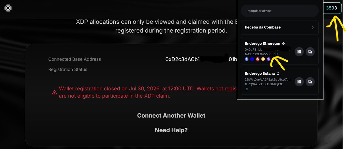 BitCrypto01's tweet photo. @doppler_fi Como pode ver o endereço feito no cadastro da reivindicação do Airdrop do XDP é com final ...dEbC mas ao conectar a carteira ela mostra outra conta como posso resolver isso? E cada vez que desconecto a carteira do site e faço o procedimento do e-mail e código o endereço muda. https://t.co/0rCcBSuLnW