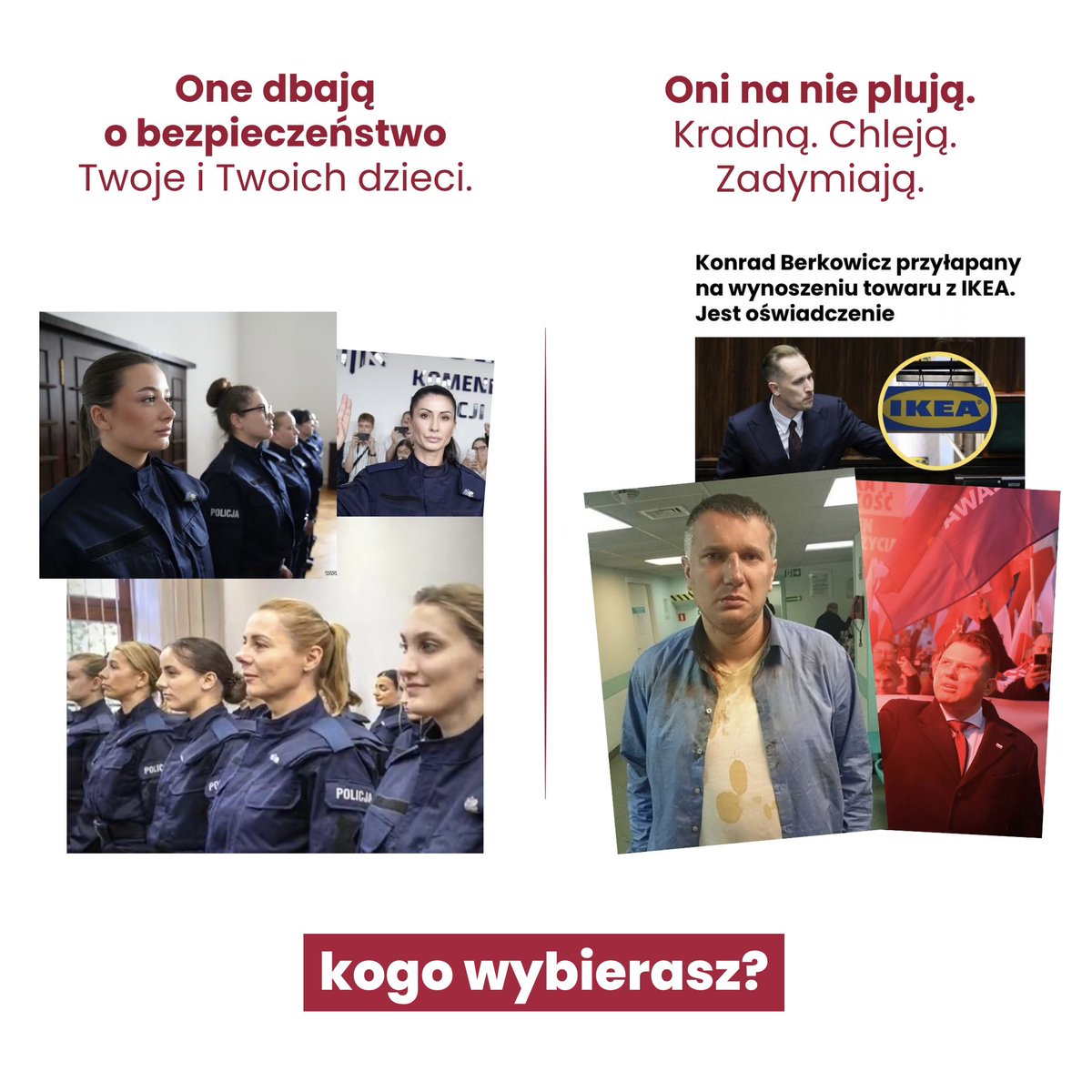 a_dziemianowicz's tweet photo. One służą Polsce.
Oni na nie plują.

Kogo wybierasz? https://t.co/9ZWE0iG6Xk