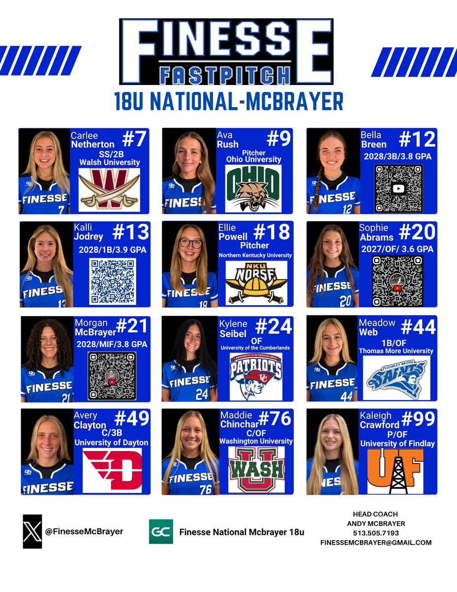 FinesseMcBrayer's tweet photo. The board is filling up with college logos!  🙌🏻 Congrats to our players that have verbally committed to their future home. 4 players left to go!!  See you at Lasers Oct 10-11!  #thefinalshow @CollegeBDJocks @FinesseOrg @DiamondAddicts https://t.co/kmfEm0OStn