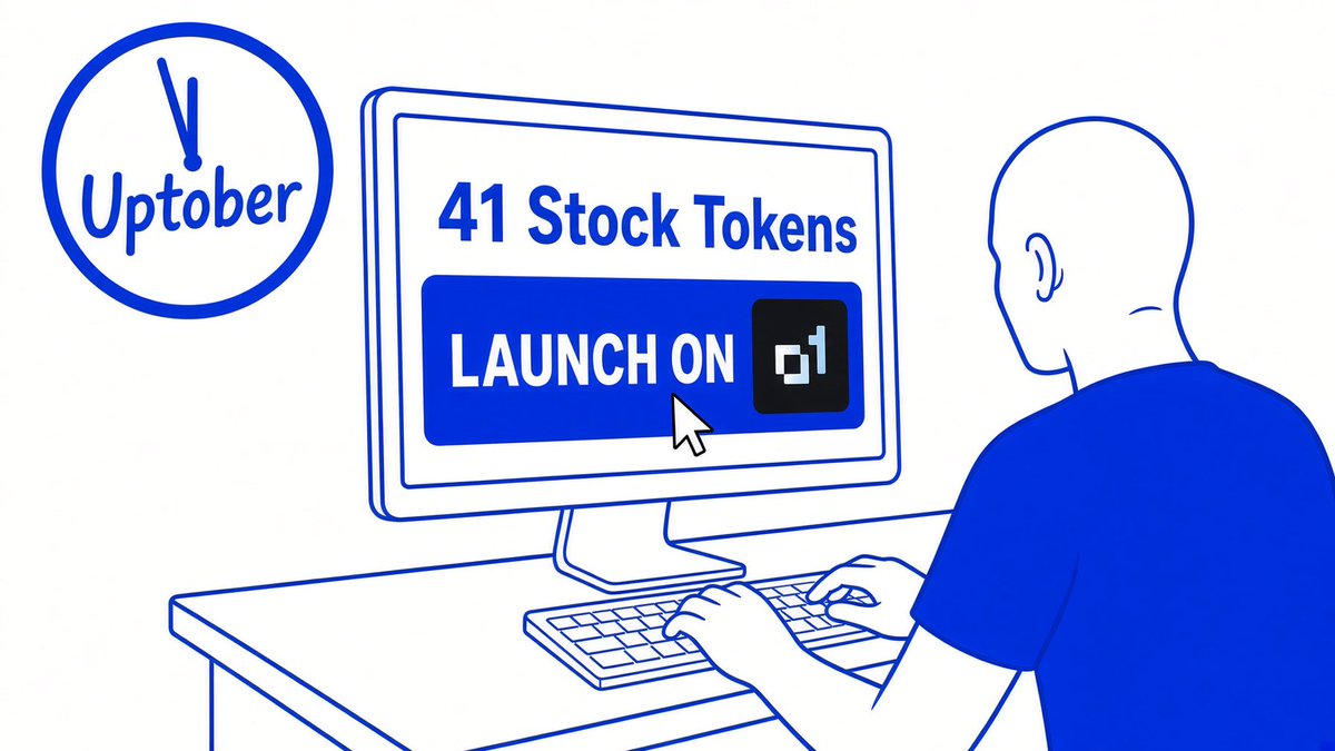 mksvibe's tweet photo. uptober is here

native @o1_exchange launchpad just added 41 stock tokens, so now anyone can launch a token onchain paired with any stock

starting the month bullish on @base as always https://t.co/gMZhy9x6Ft