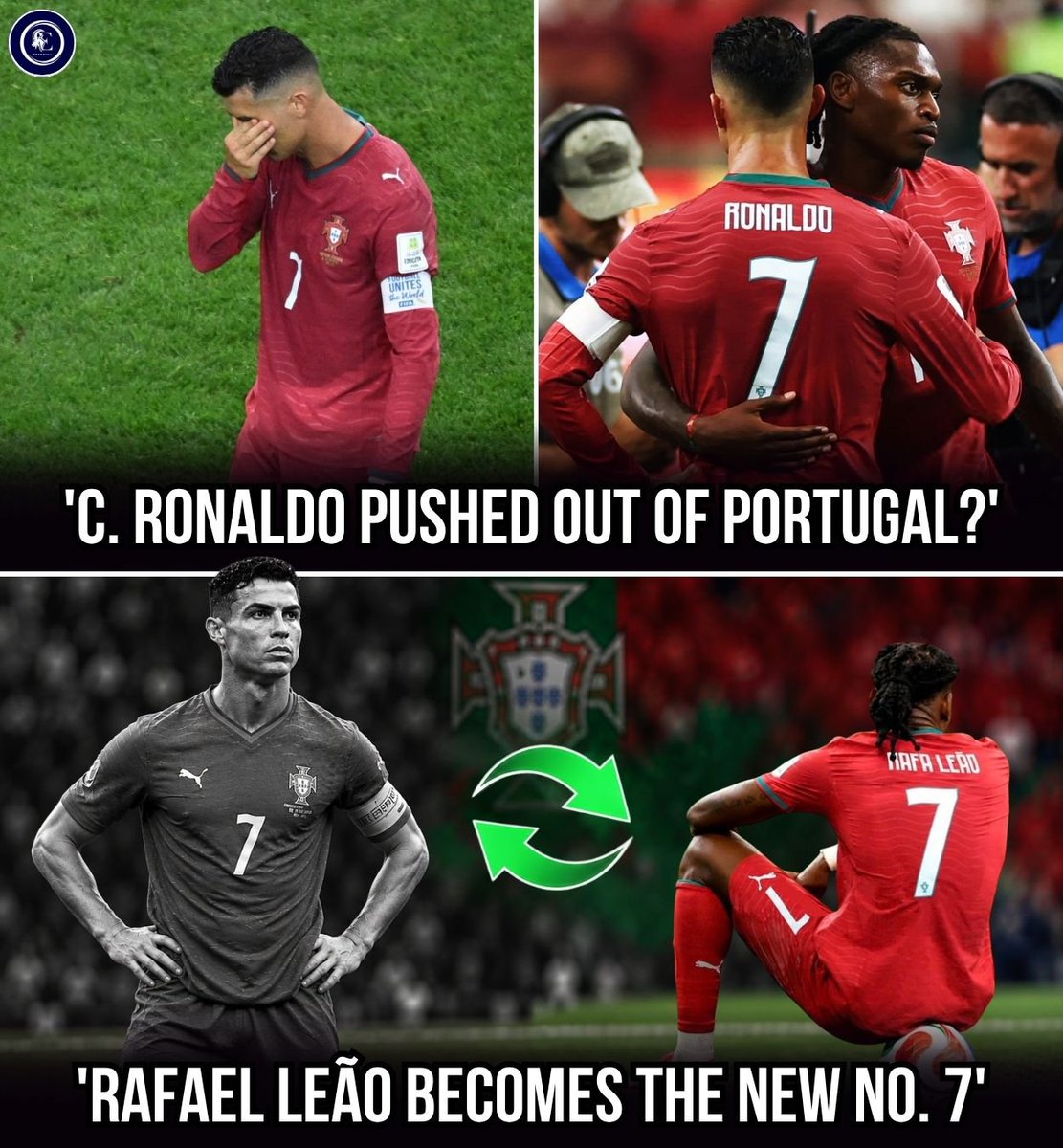 goat_editzzzz's tweet photo. 🚨 OFFICIAL | Rafael Leão Becomes Portugal’s New No. 7! 🇵🇹7️⃣🌟

Portugal have officially announced the squad numbers for their match against Denmark. Rafael Leão will now wear the iconic No. 7 shirt, previously worn by Cristiano Ronaldo. 🐐🔥 https://t.co/al6xta4Os2