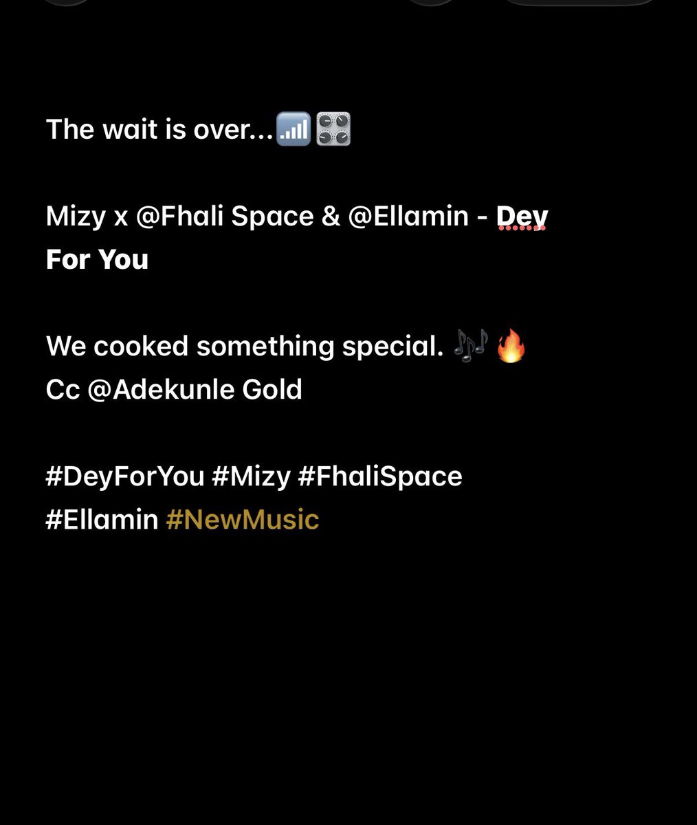 Yeah_Mizy's tweet photo. *DEY FOR YOU* Out Now...🔥👌🏼

https://t.co/tgz4zu2zpu

#DeyForYou #Mizy #FhaliSpace #Ellamin #NewMusic https://t.co/Lmauvk3NM5