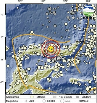 stageof_gto's tweet photo. Info Gempa Mag:3.6, 01-Oct-2026 18:51:40 WIB, Lok: 0.95 LU - 122.69 BT, 26 km Barat Laut GORONTALOUTARA-GORONTALO, Kedlmn: 47 km ::BMKG https://t.co/whhq8NlaNK
