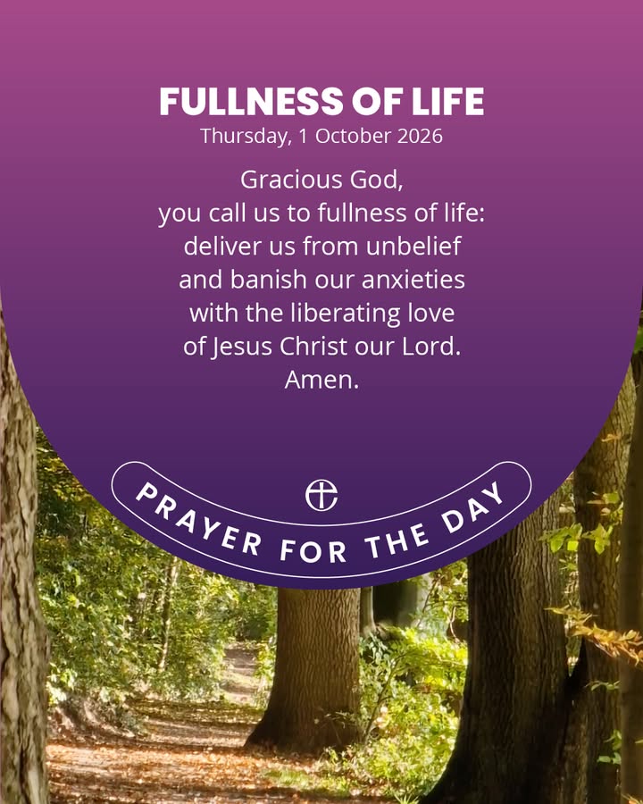 greene345's tweet photo. As we enter the month of October, join us in prayer.
Today's prayer is available in plain text and audio formats at cofe.io/TodaysPrayer.
(Feed generated with FetchRSS) dlvr.it/TVkLt6 #OctoberPrayer #PrayerOfTheDay #Faith #CommunityPrayer #SpiritualJourney https://t.co/lLHC8kG3XP