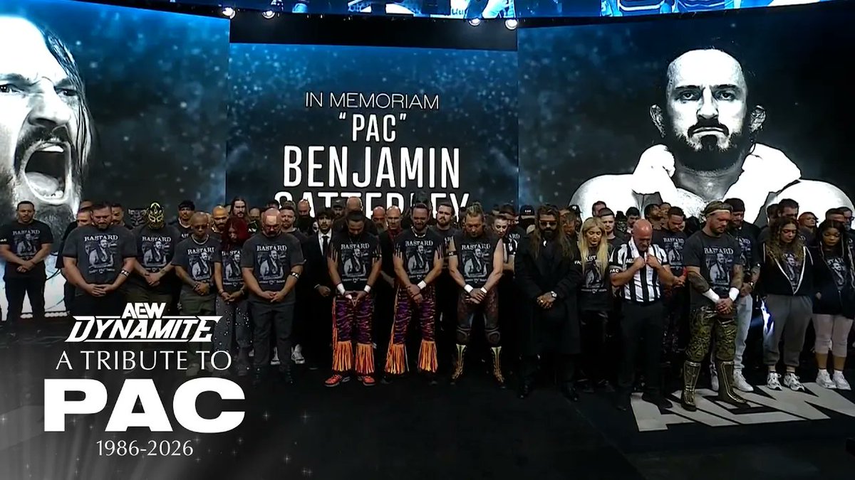 AEW_jp's tweet photo. 【期間限定 特別無料配信】
PAC追悼特別番組「A Tribute to PAC」無料配信のお知らせ

私たちが出会った中で最も素晴らしい人物のひとり、PAC。
その生涯、キャリア、そして遺した功績を称えた #AEWDynamite「A Tribute to PAC」を、日本のファンの皆さま限定で、https://t.co/4hNRH23XT1 にて無料配信します。
※視聴は無料ですが、 https://t.co/4hNRH23XT1 のアカウント登録・ログインが必要です。
※配信期間は約2週間を予定しています。

これまでPACを応援してくださった皆さま、そして、これからPACに出会ってくださる皆さまに、この番組が届きますように。

ベン、愛しています。
これからもずっと。🖤