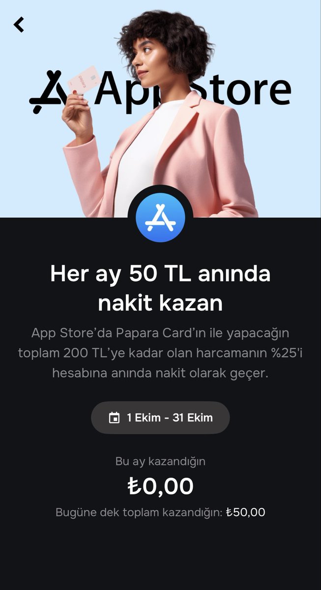 HXOXH0's tweet photo. Şu App Store’daki cashback miktarını artırabilir misiniz,50₺ ve %25 çok azda
@Papara https://t.co/WXcYMAg1d6