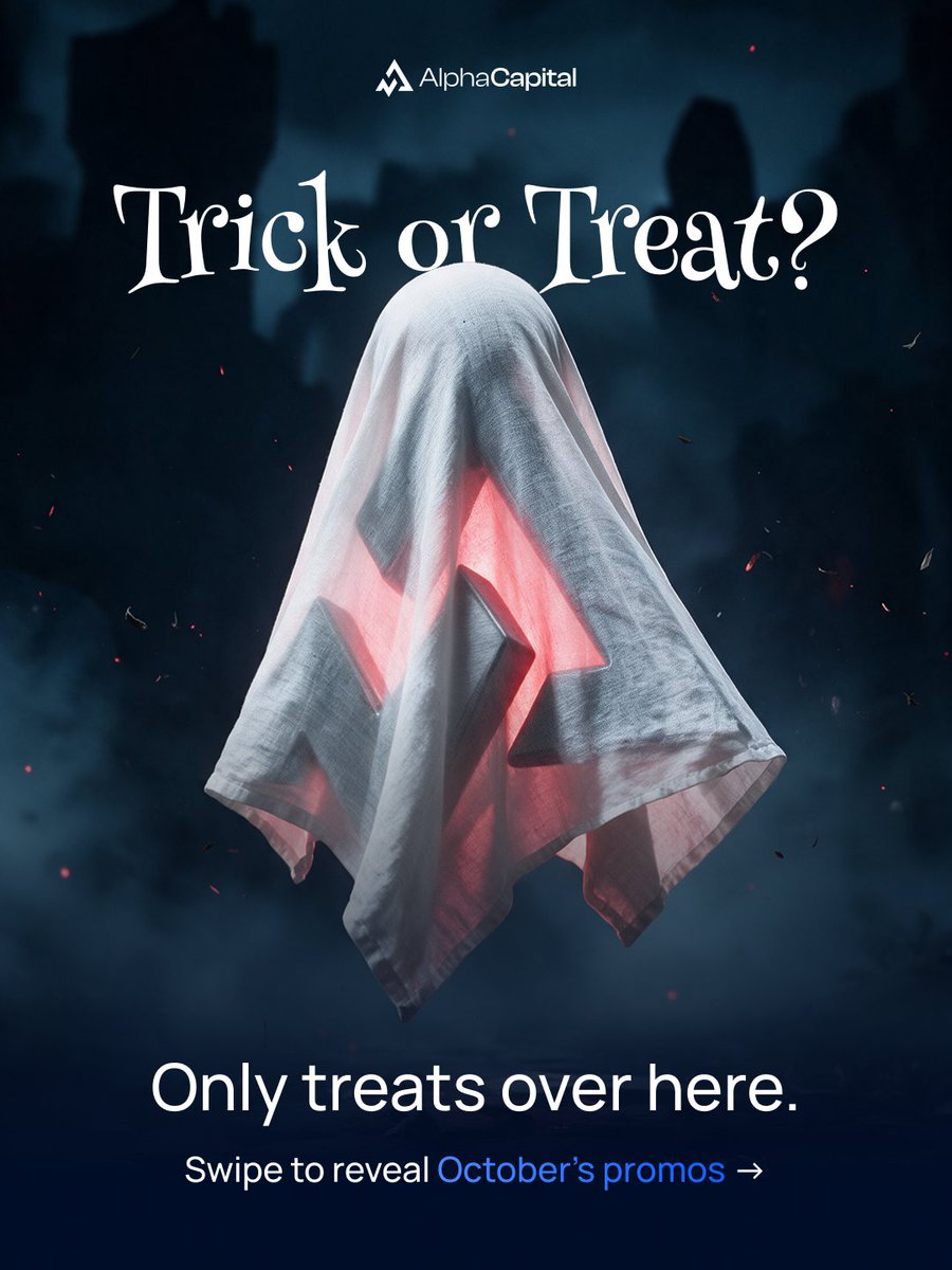 AlphaCapitalUK's tweet photo. Trick or treat? 👻 Only treats over here.

Swipe to reveal October's promos:

🎃 40% OFF Direct Accounts with code FUNDED40
🎃 20% OFF All Accounts with code ALPHA20
🎃 A $10K Evaluation for just $40 with code 10KFOR40

Pick your treat and head to https://t.co/SXbTUKcc5b https://t.co/UjTtbO9Eoy