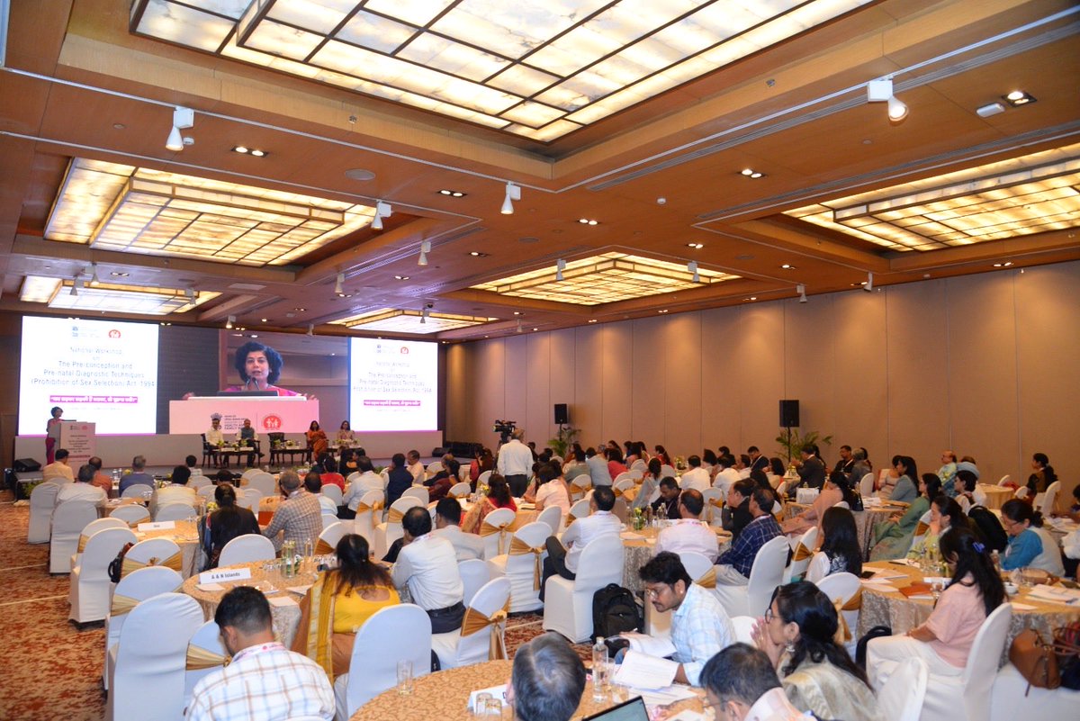 MoHFW_INDIA's tweet photo. Union Ministry of Health & Family Welfare Organises National Workshop to Strengthen Implementation of PC&PNDT Act

PC&PNDT Act Enforcement Must Go Hand-in-Hand with Sustained IEC to Promote the Equal Value of Girl Child: Smt. Aradhana Patnaik, Additional Secretary & Mission Director (NHM)

National Sex Ratio at Birth Rises from 898 to 918 Females per 1,000 Males: AS & MD, NHM

Workshop brings together representatives from all States and UTs to strengthen regulatory compliance, digital governance and enforcement against sex selection

#HealthForAll 

https://t.co/qFxhvVWKpI