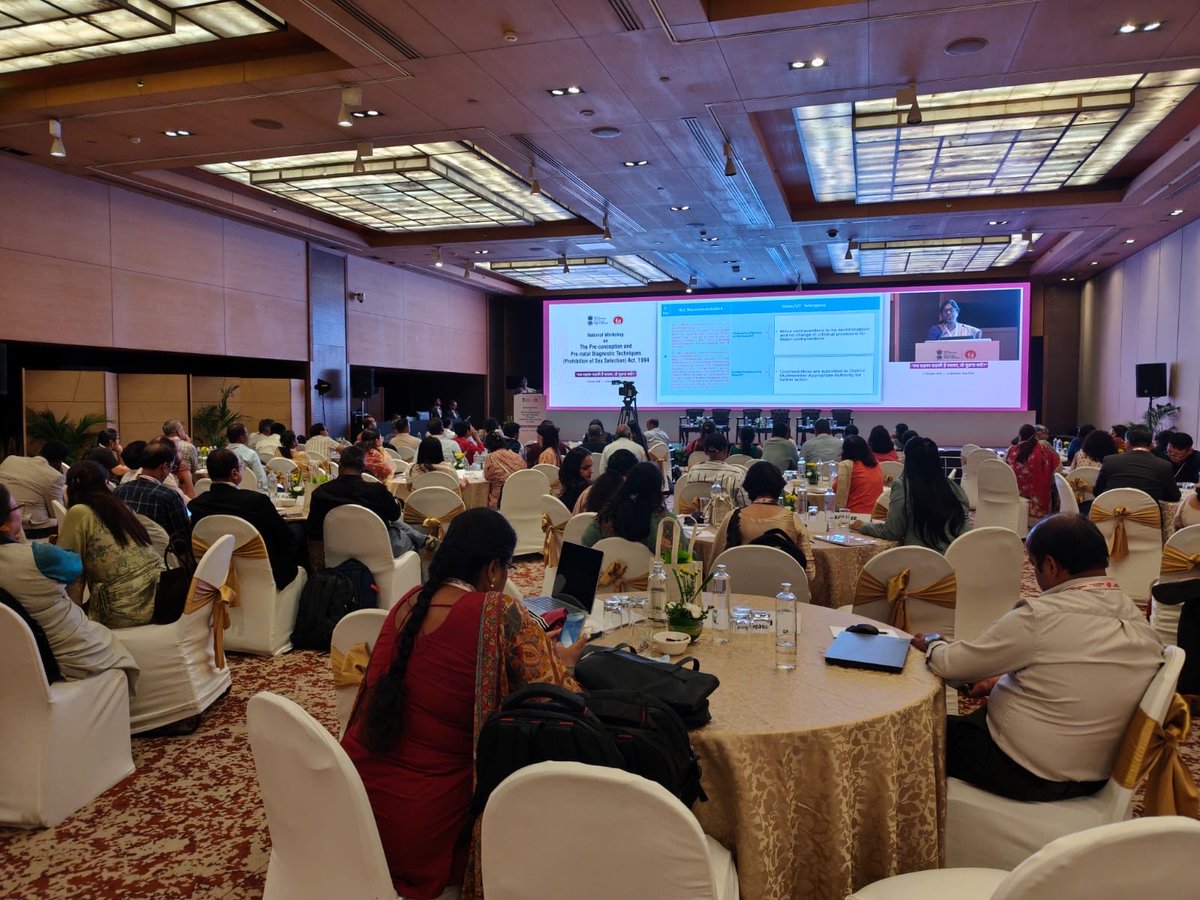 MoHFW_INDIA's tweet photo. Union Ministry of Health & Family Welfare Organises National Workshop to Strengthen Implementation of PC&PNDT Act

PC&PNDT Act Enforcement Must Go Hand-in-Hand with Sustained IEC to Promote the Equal Value of Girl Child: Smt. Aradhana Patnaik, Additional Secretary & Mission Director (NHM)

National Sex Ratio at Birth Rises from 898 to 918 Females per 1,000 Males: AS & MD, NHM

Workshop brings together representatives from all States and UTs to strengthen regulatory compliance, digital governance and enforcement against sex selection

#HealthForAll 

https://t.co/qFxhvVWKpI