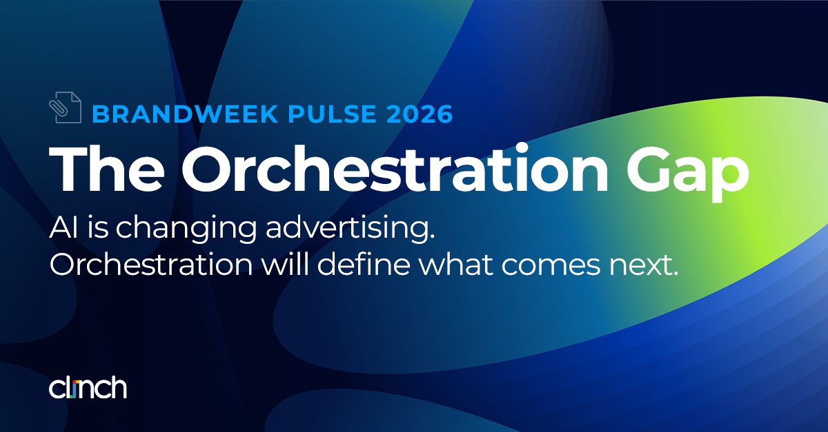 Clinch_USA's tweet photo. At ADWEEK’s Brandweek 2026, Clinch surveyed senior brand and agency executives to understand what’s driving complexity across advertising organizations, and where AI is headed next. Download the full report: https://t.co/ZvlmWNcOBb https://t.co/h5z4X0wkHh