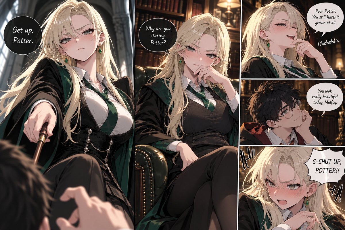YeongukC's tweet photo. one compliment and Malfoy immediately stopped functioning 💚
#Malfoid #FemDraco https://t.co/1BdRym7yV2